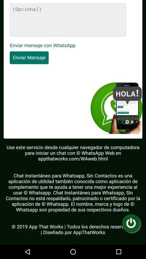Instant Chat for Whatsapp No Contacts en Español screenshot 2