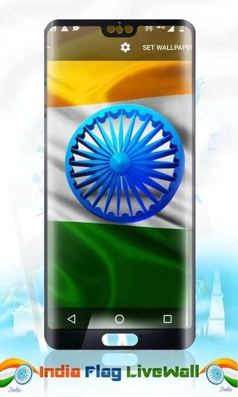India Flag Wave HD Live Wallpaper screenshot 1