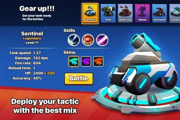 Tank Raid Online - 3v3 Battles स्क्रीनशॉट 5