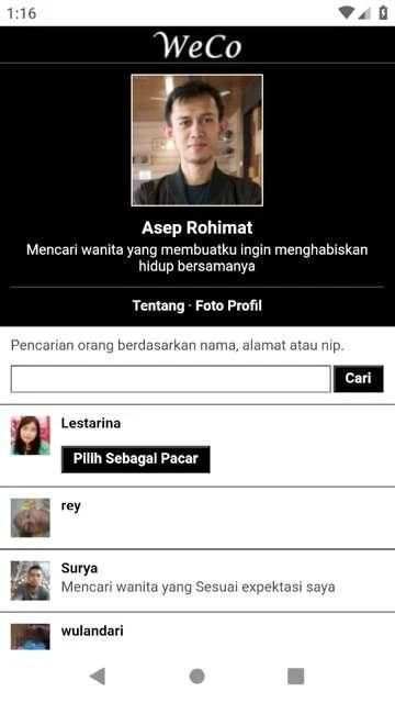 Weco - Aplikasi Buat Cari Pacar screenshot 1