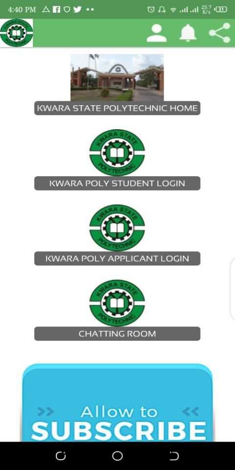Kwara State Polytechnic app (UNOFFICIAL) स्क्रीनशॉट 5