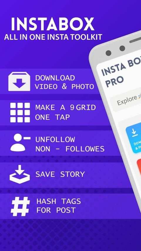 InstaBox : DownloadVideo&photos,SaveStory,Unfollow screenshot 8
