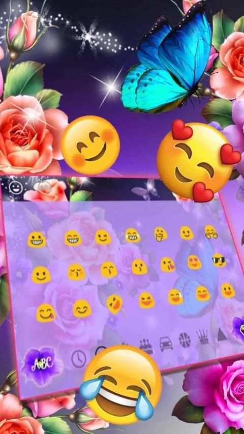 Florescent Shiny Rose Keyboard Theme स्क्रीनशॉट 1