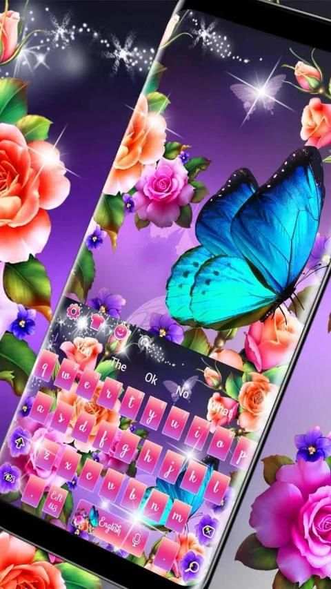 Florescent Shiny Rose Keyboard Theme स्क्रीनशॉट 3