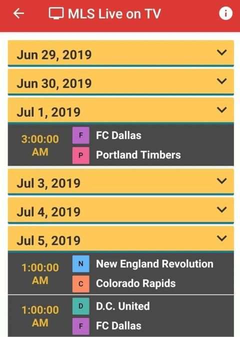 MLS Games Live on TV - free screenshot 5