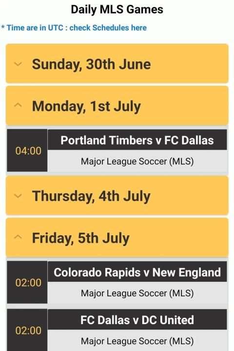 MLS Games Live on TV - free screenshot 1