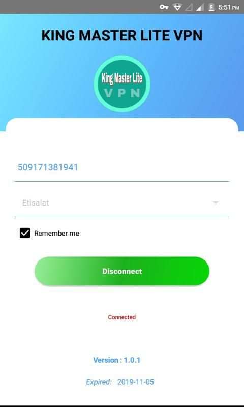 kING MASTER LITE VPN स्क्रीनशॉट 1