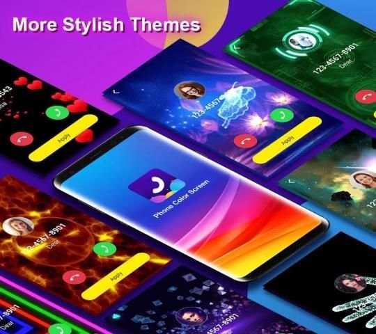 Phone Color Screen - Colorful Call Flash Themes स्क्रीनशॉट 1