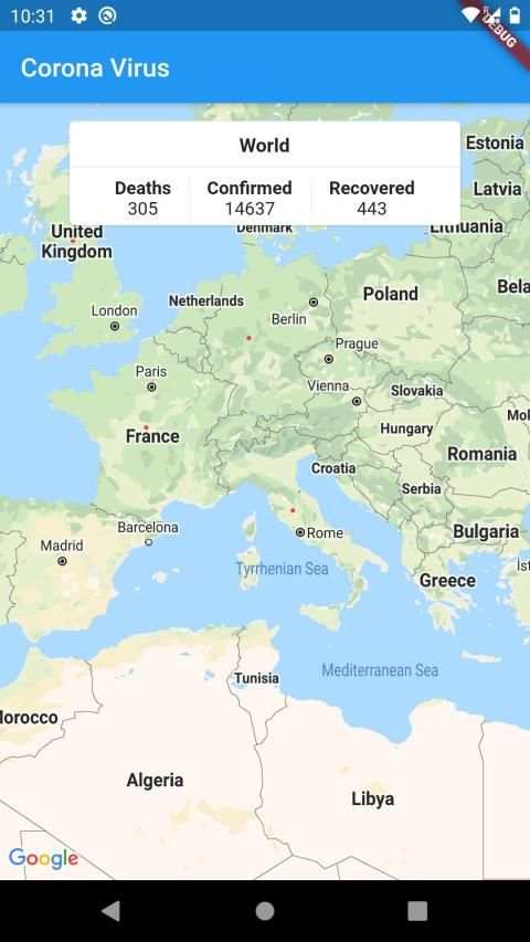 Corona Virus Map स्क्रीनशॉट 2