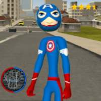 Stickman Capitaine american Rope Hero