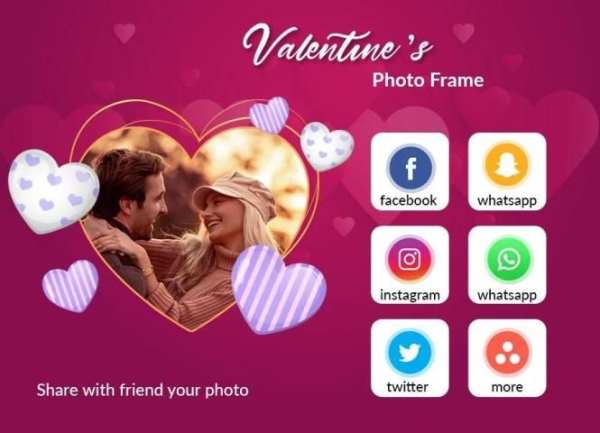 Valentine Day Photo Frame Editor - Couple Photo screenshot 1