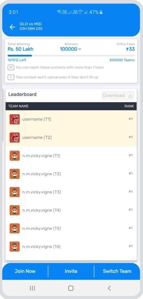 MyTeam11 screenshot 5