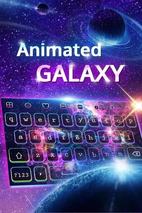 Sparkling Galaxy Animated keyboard स्क्रीनशॉट 3