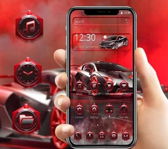 Classic Red Speed Car Theme स्क्रीनशॉट 4