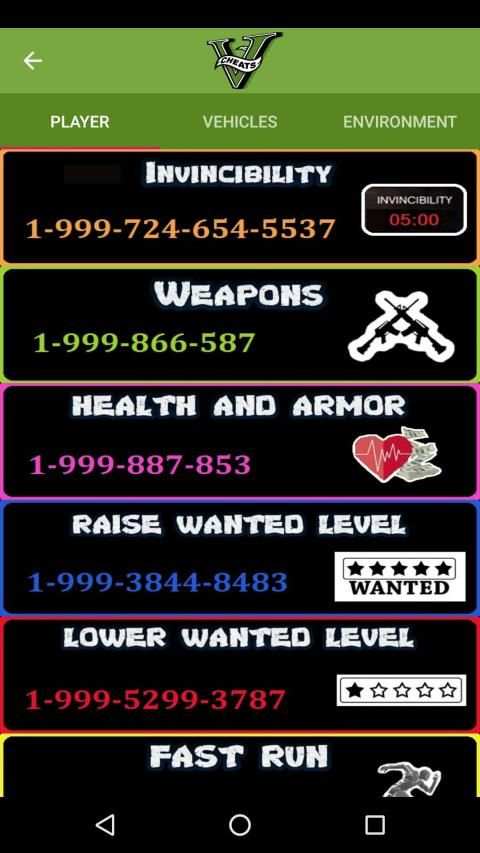 Cheats GTA 5 स्क्रीनशॉट 1