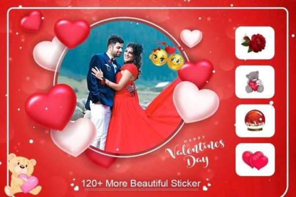 Valentine Photo Frame : Romantic Photo Editor स्क्रीनशॉट 3