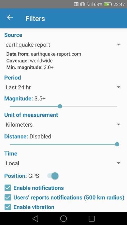 Earthquake Notifier स्क्रीनशॉट 5