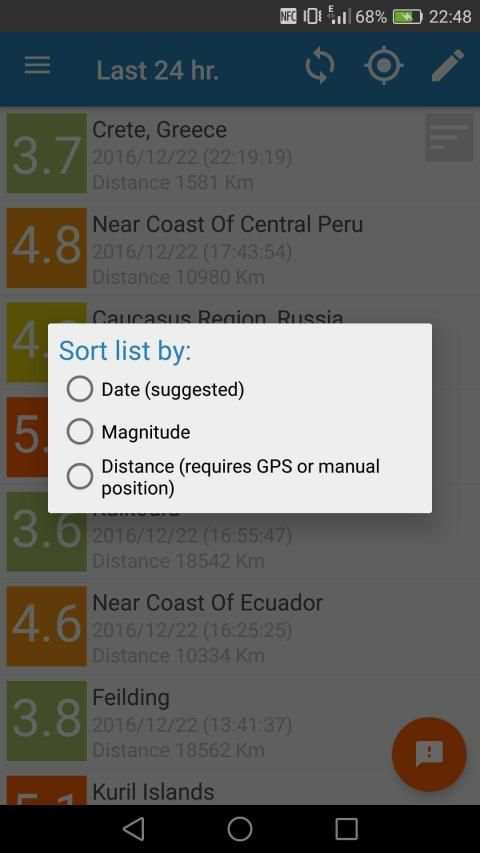 Earthquake Notifier स्क्रीनशॉट 2
