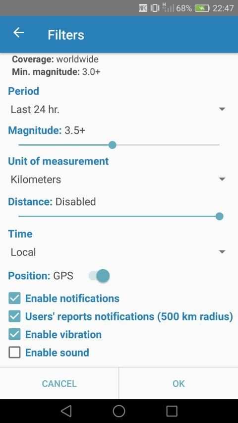 Earthquake Notifier स्क्रीनशॉट 4