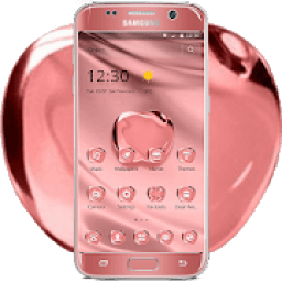 Rose Gold Color Crystal Apple Theme आइकन