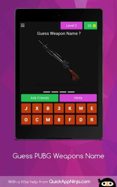 Guess PUBG Weapons Name स्क्रीनशॉट 8