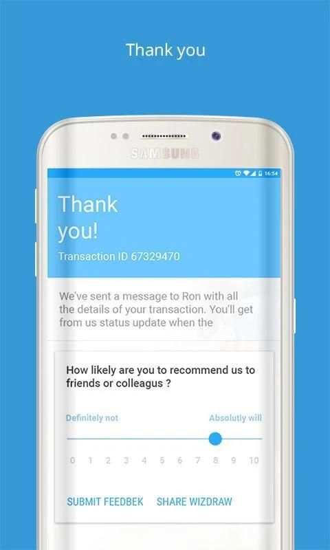 WIZDRAW money transfer screenshot 1