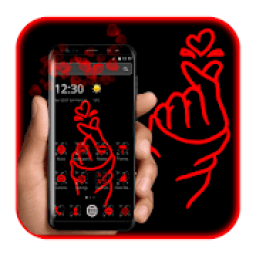 Red Finger heart Love Theme आइकन