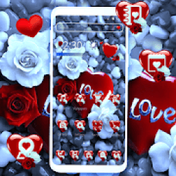 ikon Beautiful Red Stone Heart Love Theme