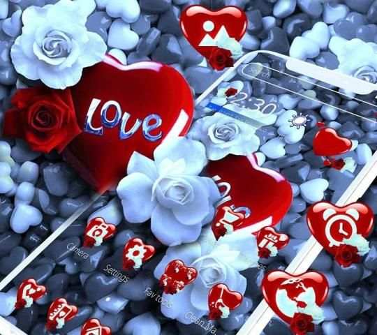 Beautiful Red Stone Heart Love Theme screenshot 2