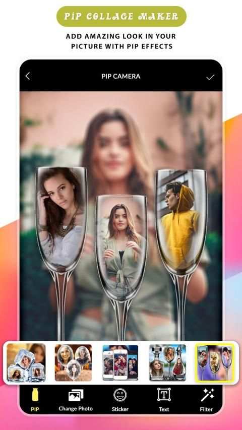 PIP Camera & Magazine Frame Photo Editor स्क्रीनशॉट 1