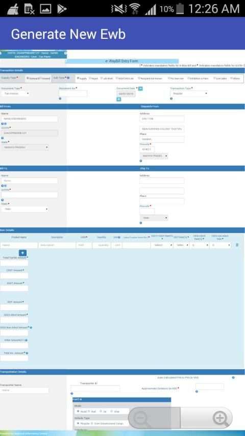 Smart E way bill Generate Mobile screenshot 1