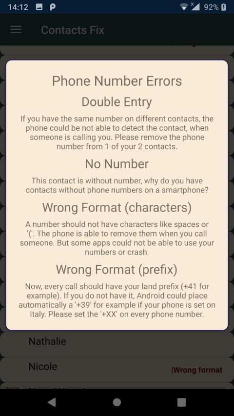 Contacts Fix स्क्रीनशॉट 1