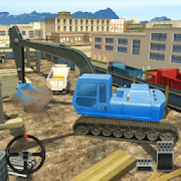 ikon Crane Excavator Building Road - Construction Sim