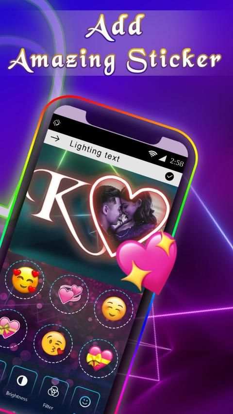 Lighting Text Photo Frame : Lighting Text Effect screenshot 4
