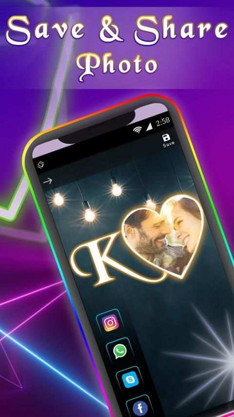 Lighting Text Photo Frame : Lighting Text Effect screenshot 1