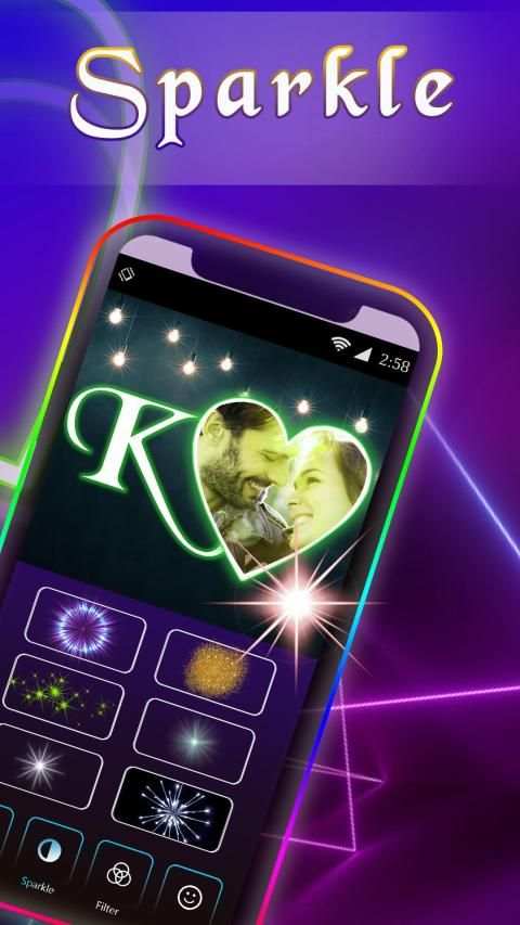 Lighting Text Photo Frame : Lighting Text Effect screenshot 2