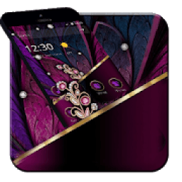 ikon Tema Logam Bulu Ungu Gelap