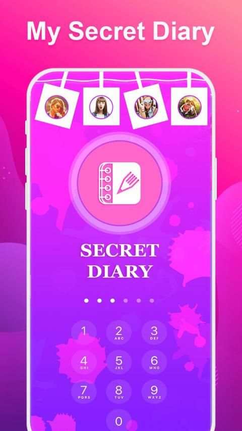 Secret diary with lock-Password,fingerprint स्क्रीनशॉट 4