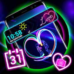 Neon Heart Launcher Theme