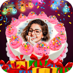 ikon Name Photo On Birthday Cake