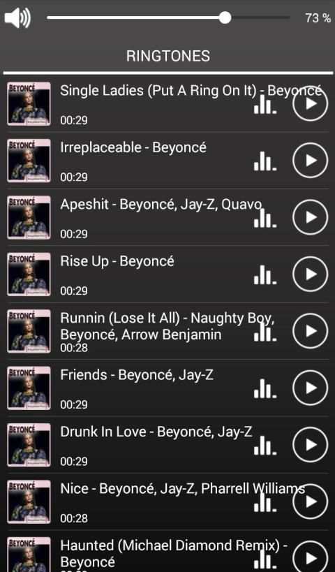 Beyoncé Ringtones Free स्क्रीनशॉट 2