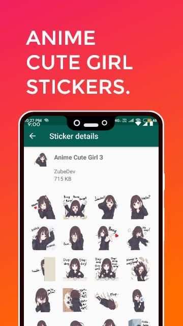 Cute & Funny Girl Stickers for WhatsApp screenshot 11
