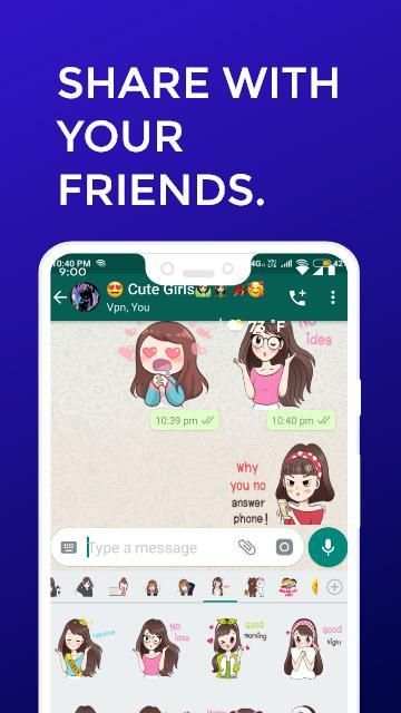 Cute & Funny Girl Stickers for WhatsApp screenshot 9