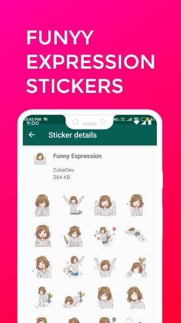 Cute & Funny Girl Stickers for WhatsApp screenshot 4