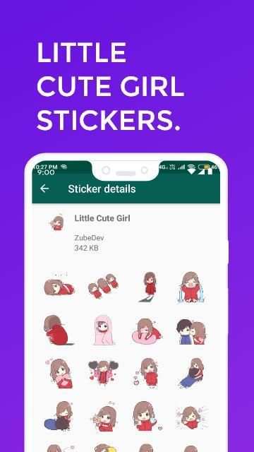 Cute & Funny Girl Stickers for WhatsApp screenshot 5