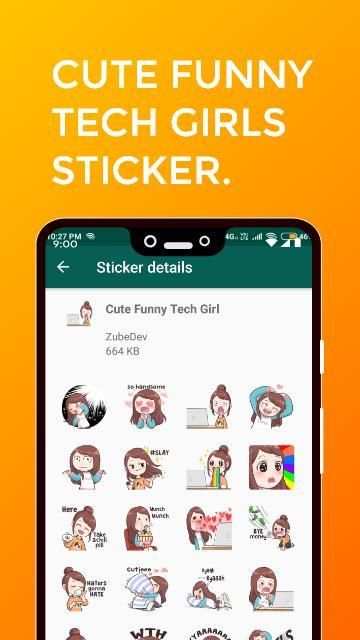 Cute & Funny Girl Stickers for WhatsApp screenshot 6