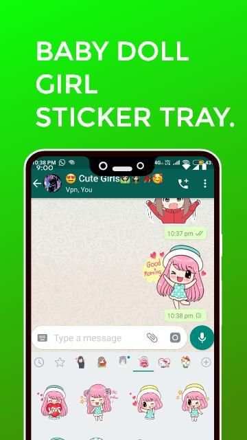 Cute & Funny Girl Stickers for WhatsApp screenshot 2