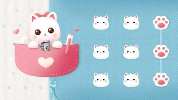 AppLock Live Theme Winking Kitty – Paid Theme screenshot 1