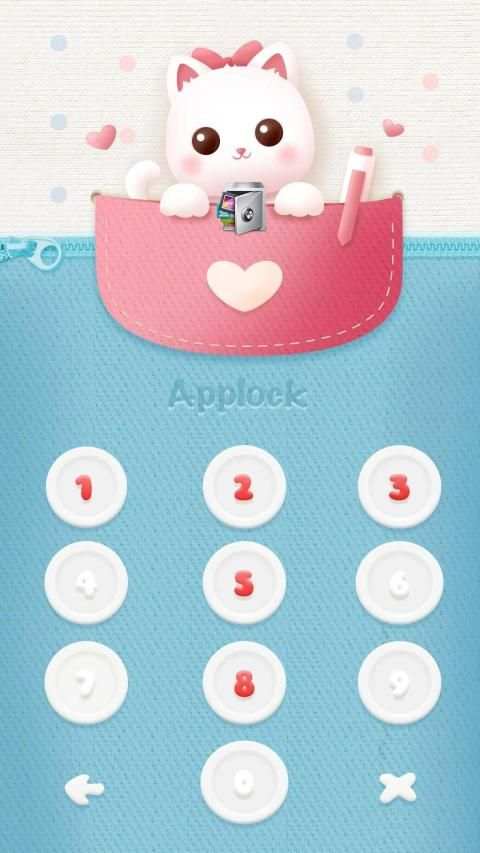AppLock Live Theme Winking Kitty – Paid Theme screenshot 3