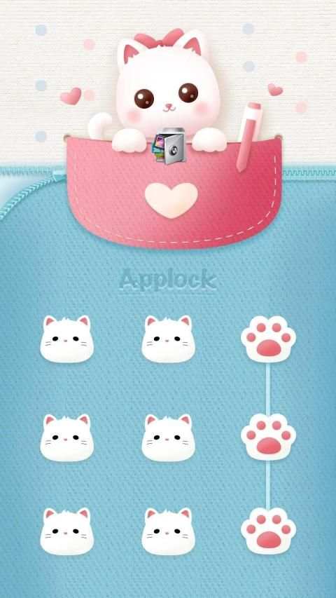 AppLock Live Theme Winking Kitty – Paid Theme screenshot 4